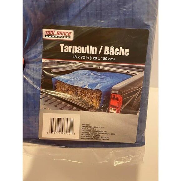 Tool Bench Hardware Lightweight Mesh Plastic Tarp Cover Blue 48 x 72 inch - Picture 3 of 5